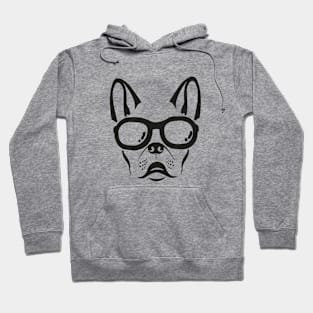 black french bulldog head Hoodie